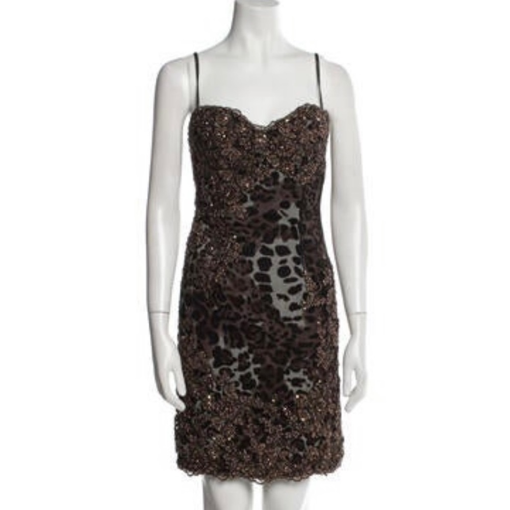 Jovani animal print short dress, size 4 - Picture 3 of 6